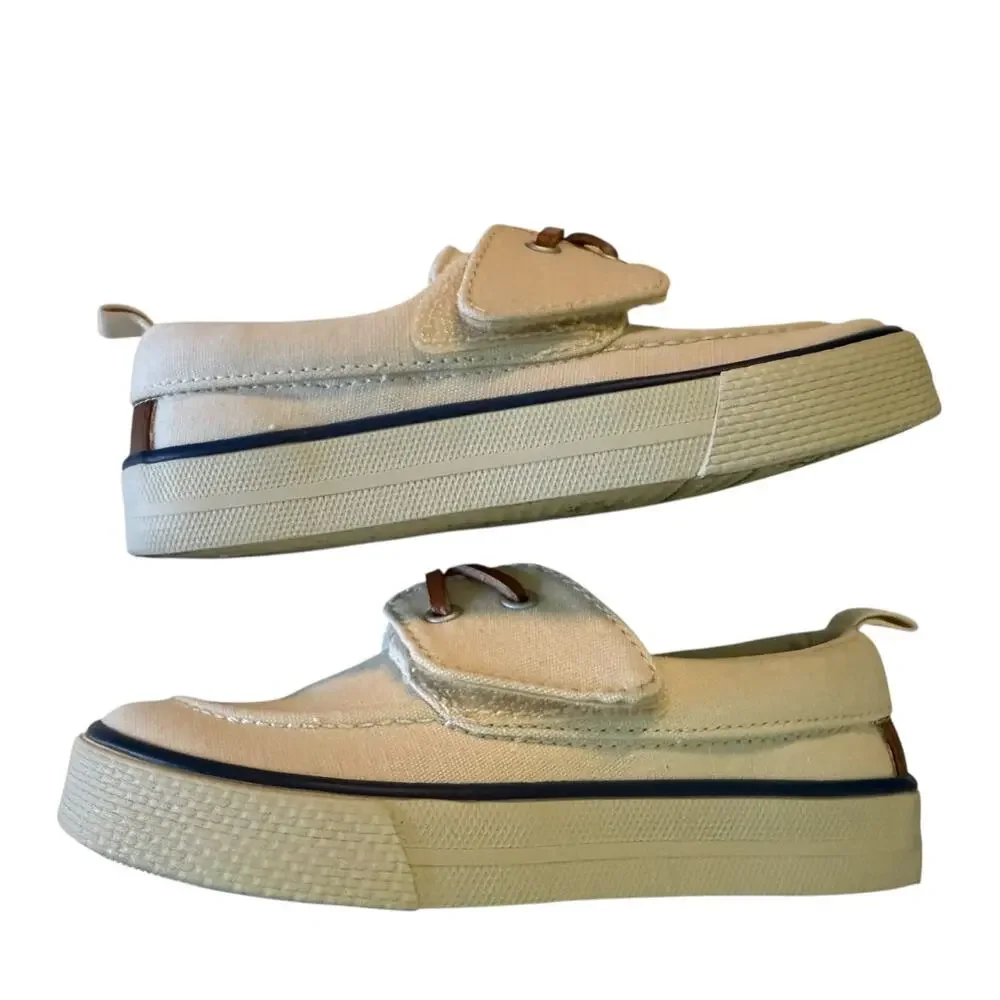 Gymboree Cream Off White Boys Boat Shoes Size 10